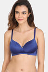 Zivame Beautiful Basics Padded Non Wired 3/4Th Coverage T-Shirt Bra - Sodalite Blue — thumbnail 1